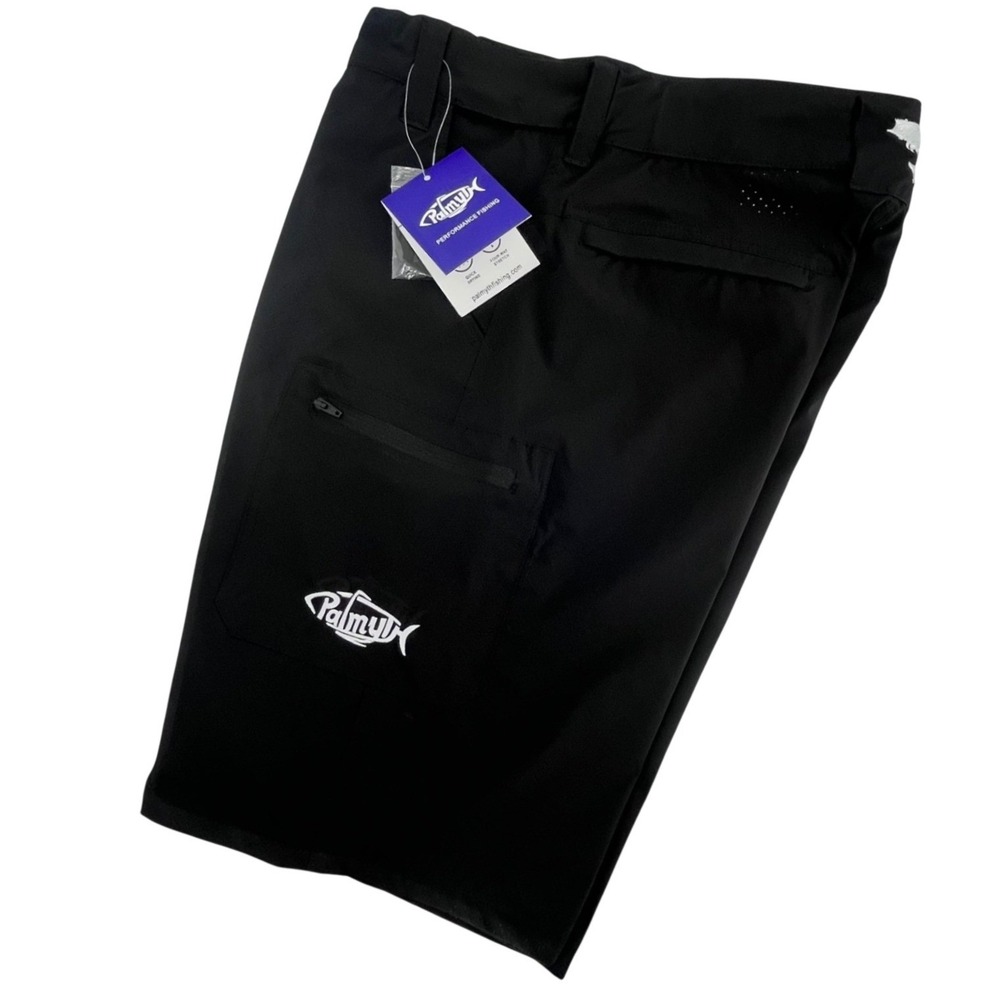 NWT Palmyth Mens Fishing Shorts Medium Black Performance Quick Dry Outdoors